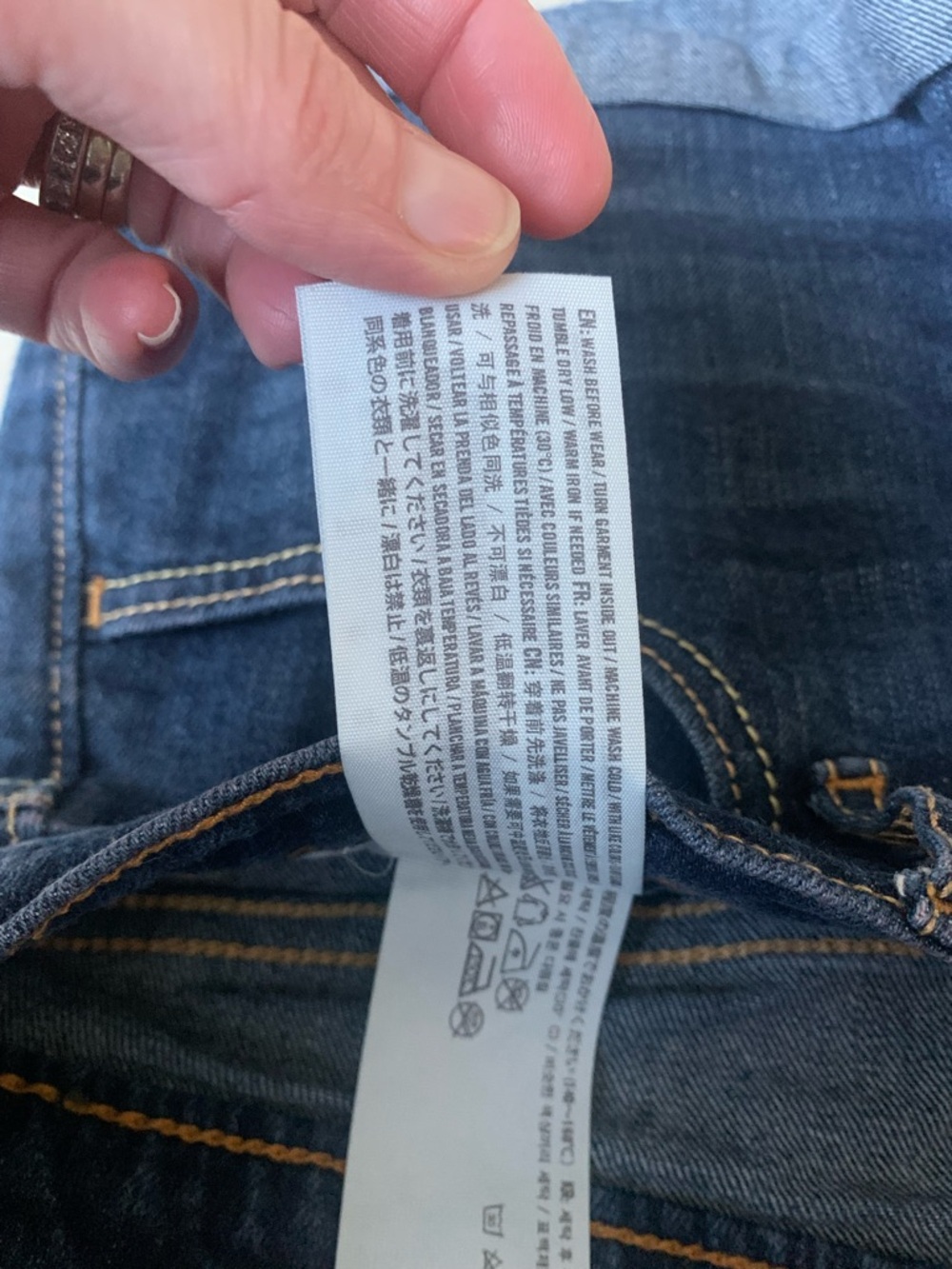 Hollister Dark Blue Denim Shorts with Contrast Stitching - Picture 6 of 9